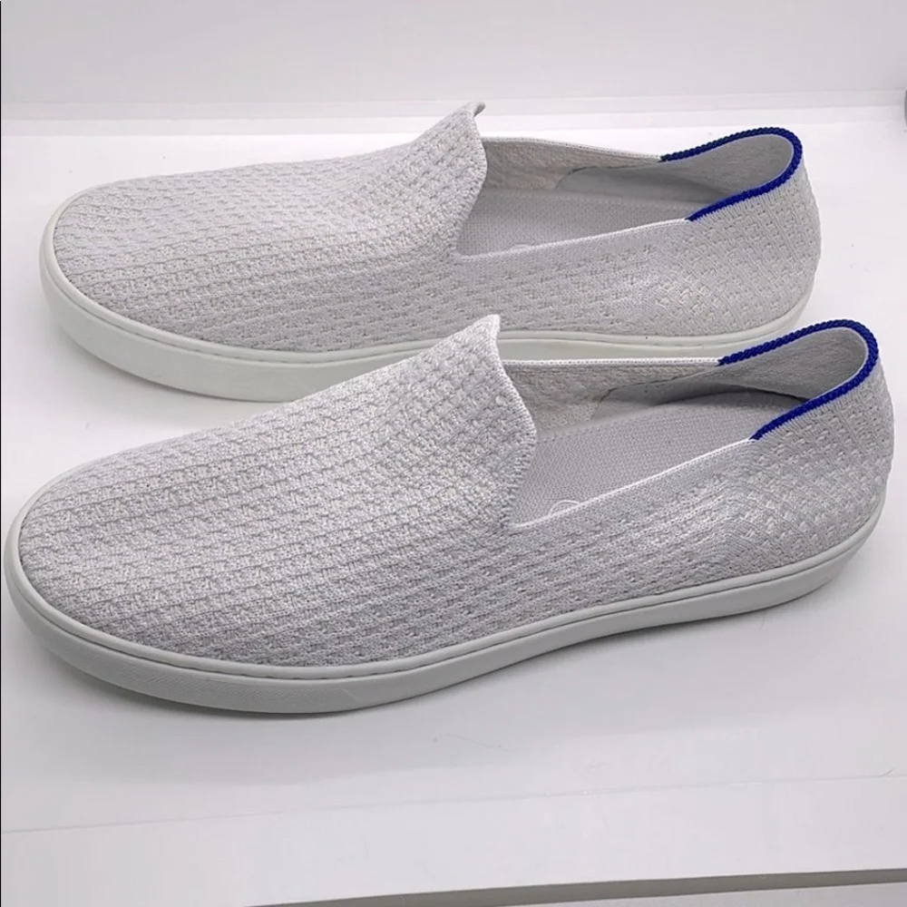 Rothy’s Retired Honeycomb Slip-On Sneakers Salt Color-Light Gray Women's Sz 7.5